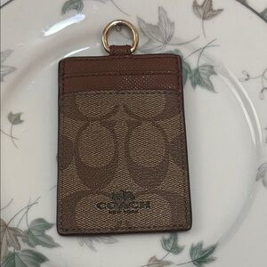 Coach Tan and Brown Card Holder